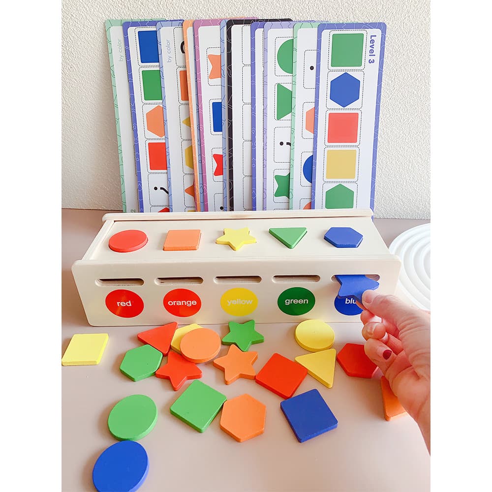 Crianças forma classificação de cores cognitivas correspondência brinquedos jardim de infância pequena classe Montessori