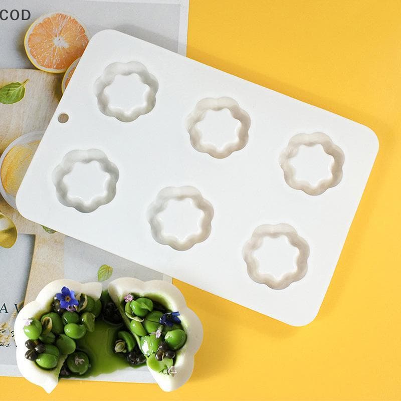 [YSB] Moldes De Bolo De Silicone Em Forma De Flor De 6 Cavidades Mousse Francesa Ferramentas De Cozimento Doméstico Esti