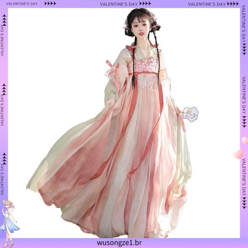Zhaozhao princesa Original Tang feito Hanfu feminino comprimento do peito Han elementos indústria pesada bordado primave