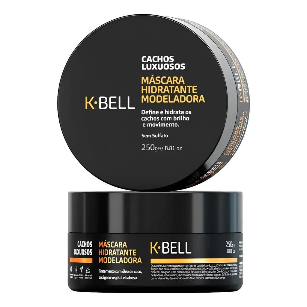 Máscara Hidratante Modeladora Cachos Luxuosos K-Bell 250g
