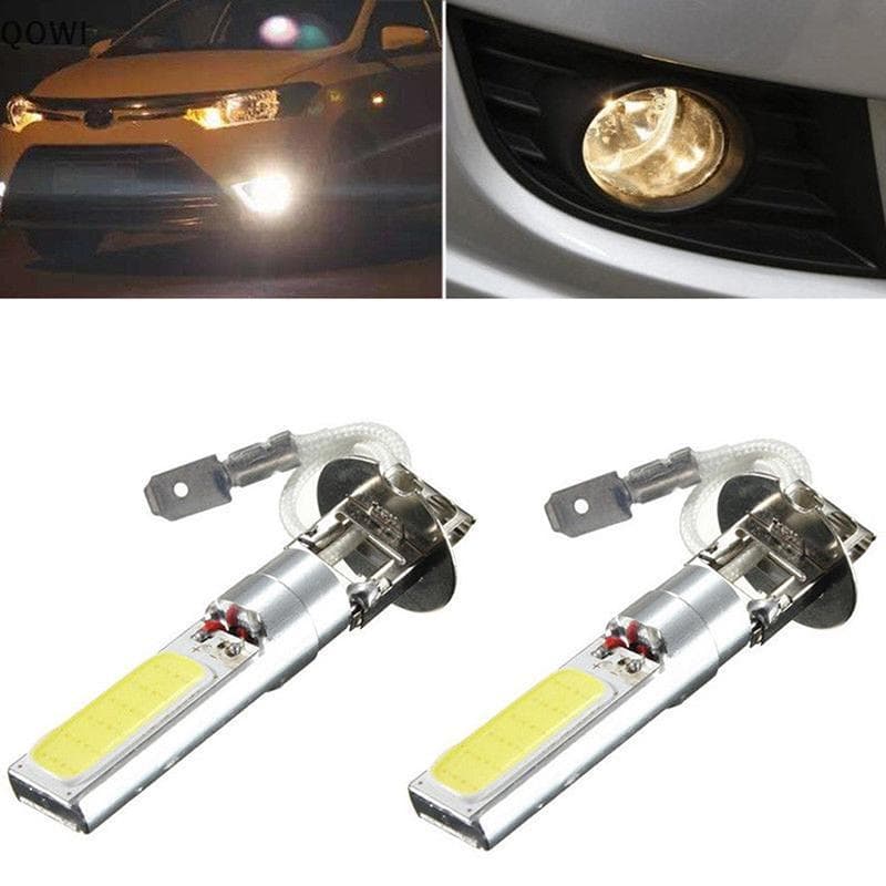 qo 2 Unidades H3 COB LED Brilhante Xenon Branco 6000K Carro Auto Luz De Nevoeiro Lâmpada 12V Novo br