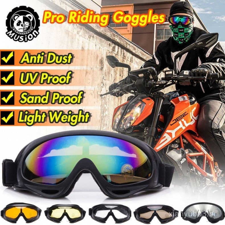 Óculos de Proteção Solar Musion para Motocicleta, Óculos de Motocicleta à Prova de Vento, Óculos de Sol à Prova de Poeir