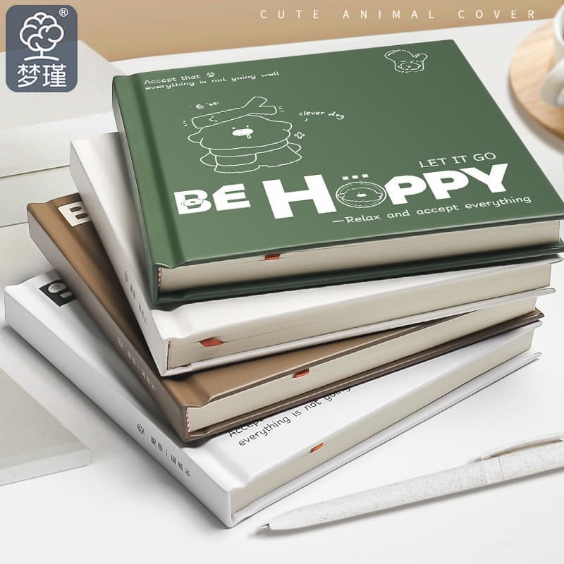 Manual de série simples de capa dura, notas de estudante, diário, bloco de notas, caderno quadrado, engrossado