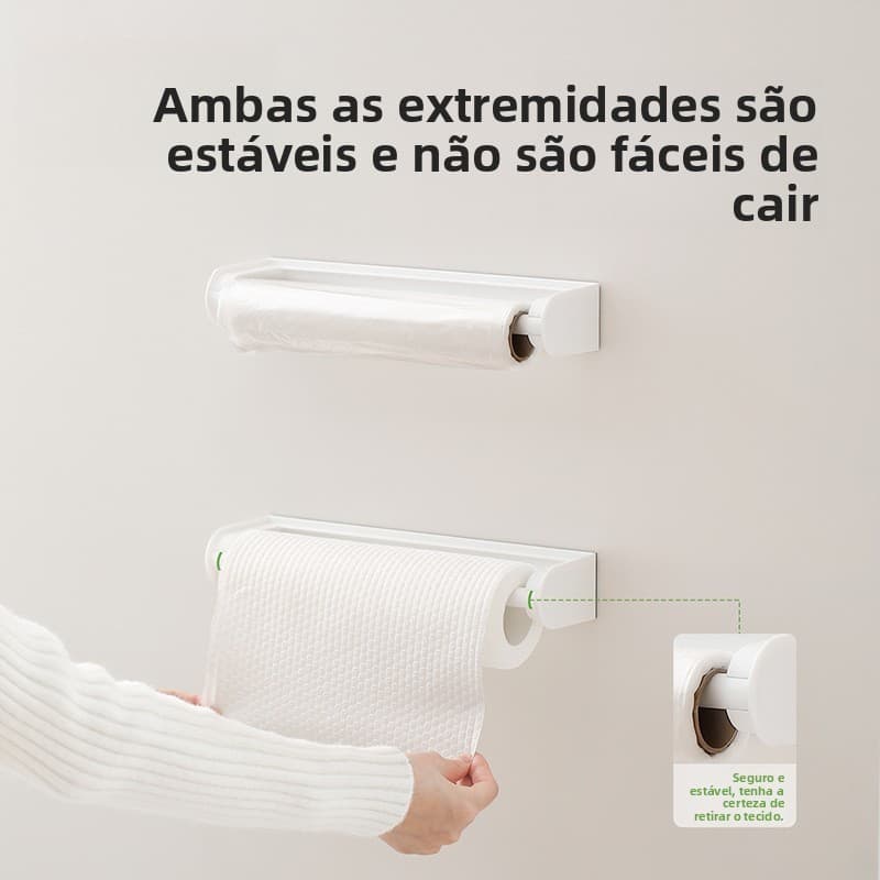 Rolo magnético de cozinha, haste de suspensão de papel, sem perfuração, armário doméstico, toalheiro de papel, pano, env