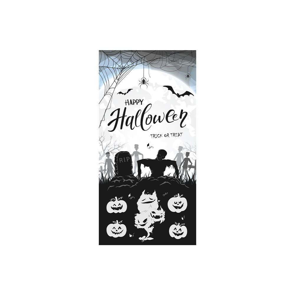 YHMBY818 (não poroso) Capa de cortina de porta de Halloween Decoração de festa Bandeira de fundo
