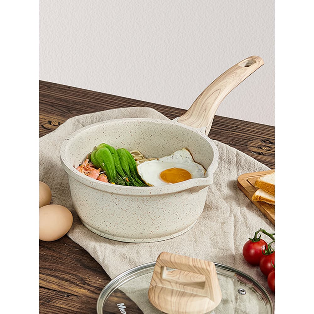 Pote de leite de pedra médica Mingjue britânico Pote de suplemento alimentar para bebê Fritura de bebê Panela integrada