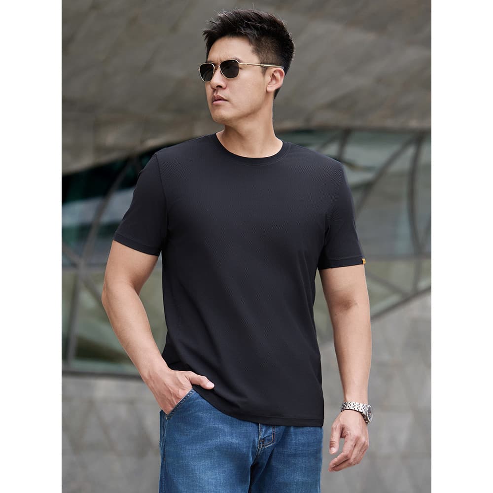 [Duas peças mais desconto] Dragon Tooth Hidden Wind Aya COOLMAX Camiseta de manga curta simples Casual gola redonda masc