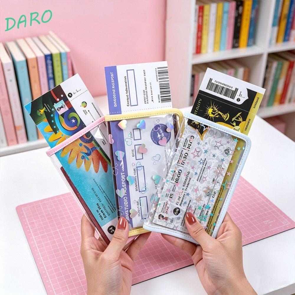 Bolsa Para Passaporte DARO , Porta-Cartões De PVC Transparente Ultrafino Bilhetes De Coração