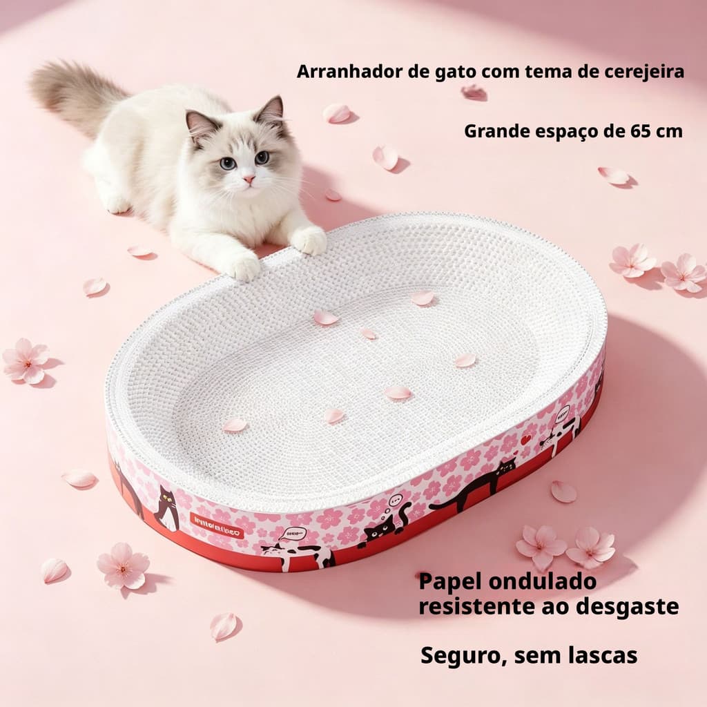 Acessórios para gatos: arranhador de papelão branco e cama para gato em um só, adequado para todas as estações, resisten