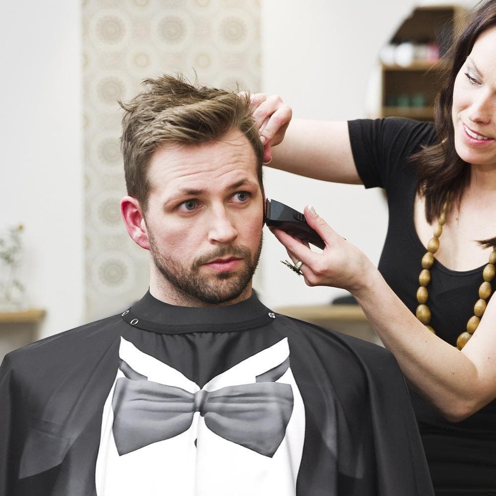 Capas De Barbearia , Padrão De Terno Camisa De Corte De Cabelo De Salão Profissional , Avental De Cabeleireiro Com Decot