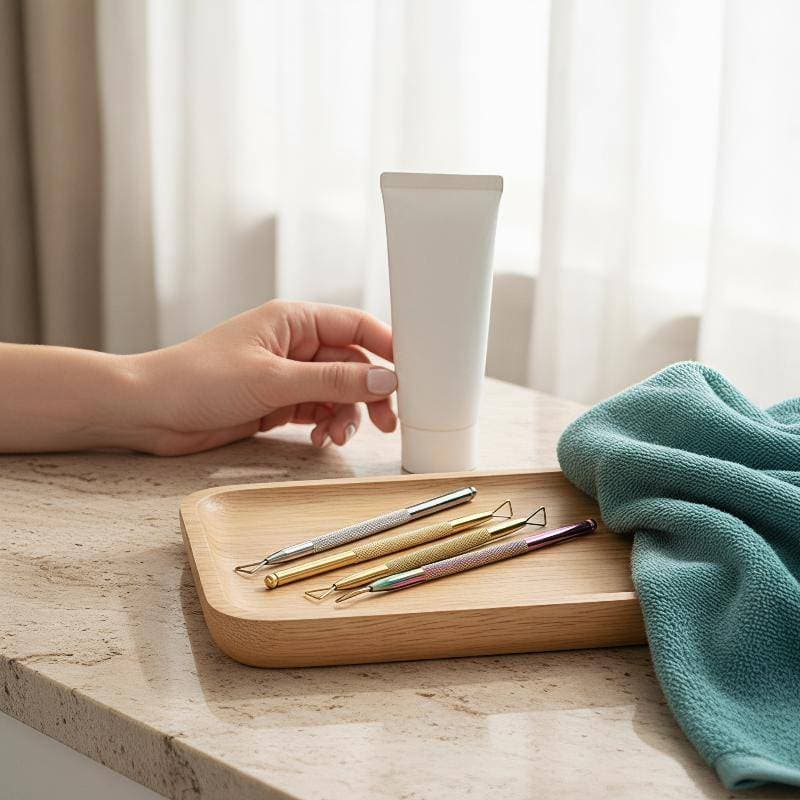 TB-Prego Holográfico Empurrador De Cutícula De Aço Inoxidável Anti-Ferrugem Raspador Removedor De Unhas De Longa Duração