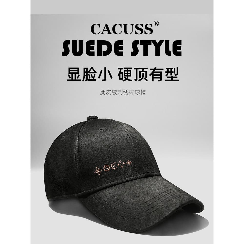 CACUSS Hard Top Chapéu de Beisebol Camurça Outono Inverno Bordado Boné de Cabeça Grande Verão Sombrinha Chapéu de Sol Mo
