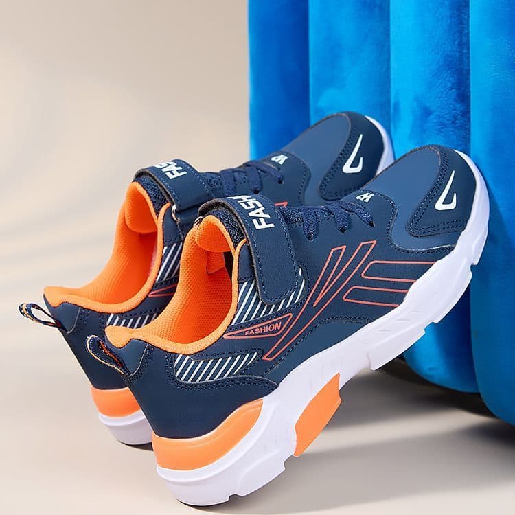 2025 outono inverno novo estilo calçados esportivos infantis médios grandes crianças meninos sapatos de malha de couro à