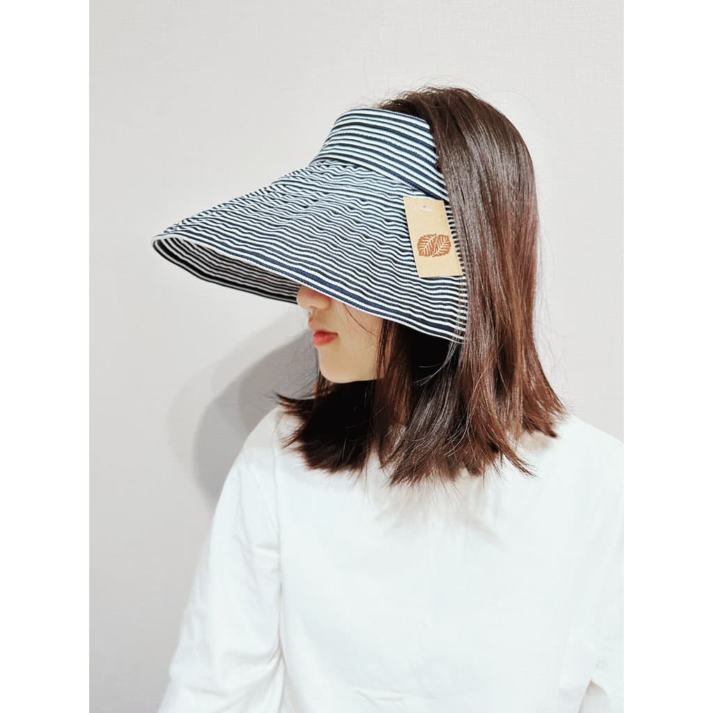 Coreia do sul importado linhas finas 15 aba grande vazio chapéu superior feminino verão dobrável pequeno rosto Anti-UV p