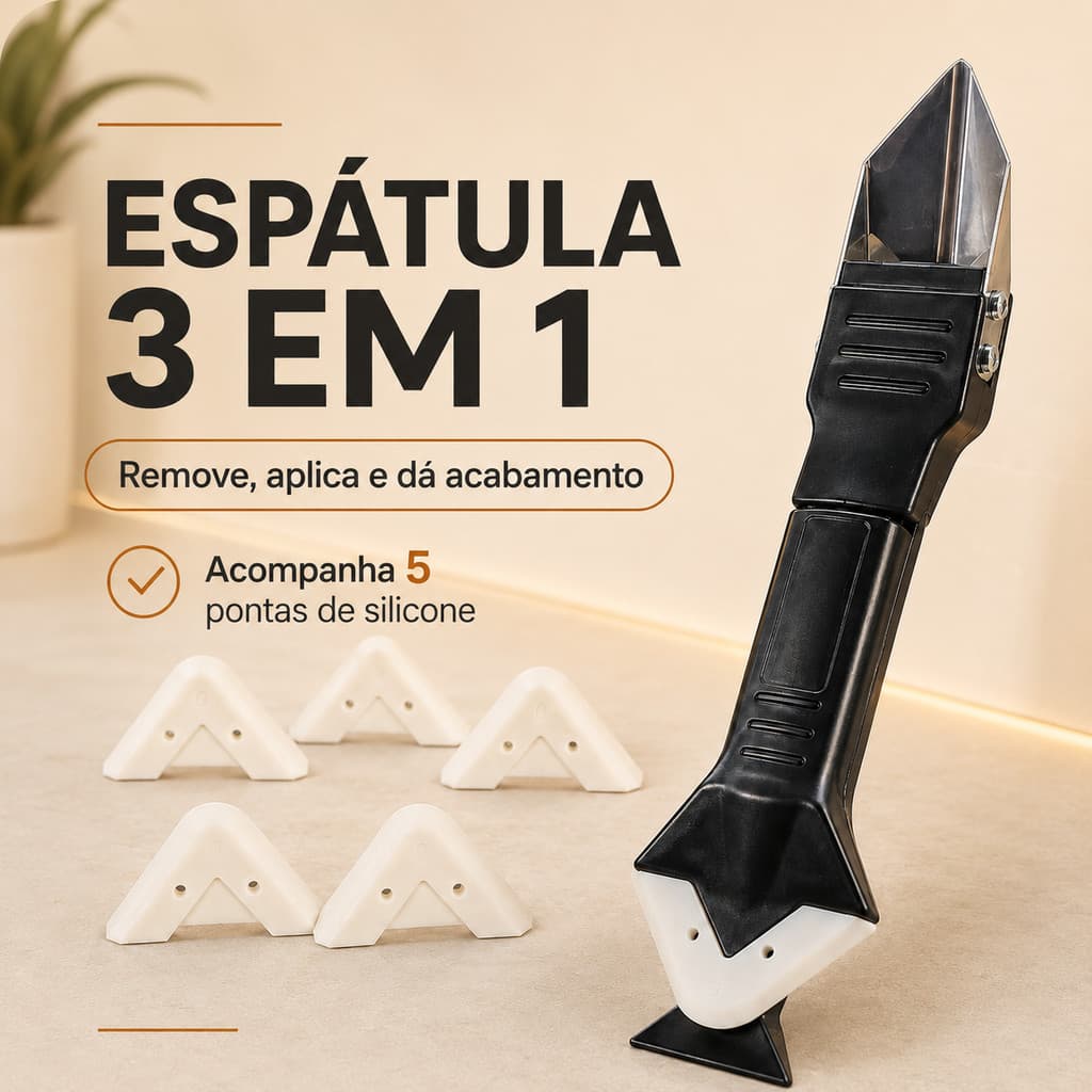 Raspador Removedor de Silicone 3 em 1 com 5 Pontas de Acabamento Para Aplicar e Raspar Rejunte Aplicação