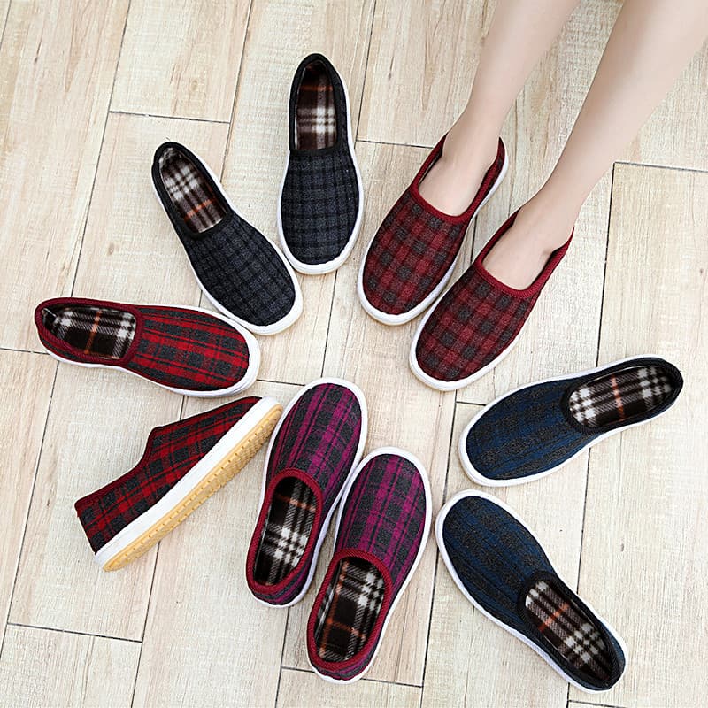 Outono inverno Ermian forro de lã sapatos femininos feitos à mão sapatos de barco de cano baixo sola de tendão de carne