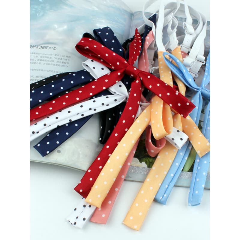 Jk japonês bolinhas pequena alça longa gravata borboleta doce menina borgonha estilo Preppy colarinho flor camisa unifor