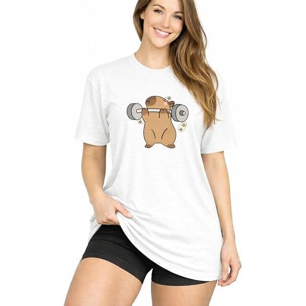 Camiseta Oversized Capivara Blusão Camisetão Academia Fitness Blusa Feminina Masculina Unissex 100% Algodão Gola Redonda