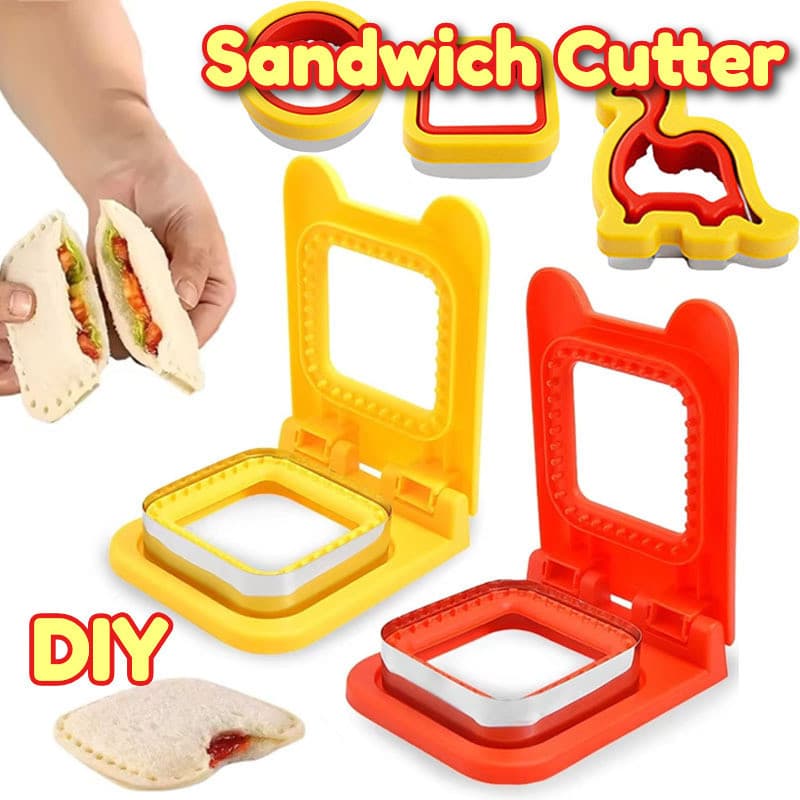 Cortador De Sanduíche E Ferramenta Flip Seladora , Lâmina De Aço Inoxidável Redonda Quadrada Molde De Pão Portátil Sandu