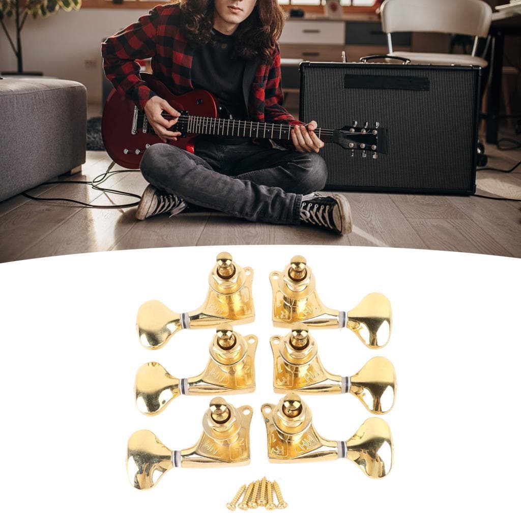 6 pçs afinador de guitarra pegs tuning conjunto 1:18 relação engrenagem completamente fechado guitarras elétricas
