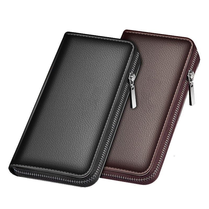 [Venda Quente] Nova Carteira Masculina Elegante, Bolsa Clutch Longa com Zíper, Bolsa de Mão de Marca Moderna para Negóci