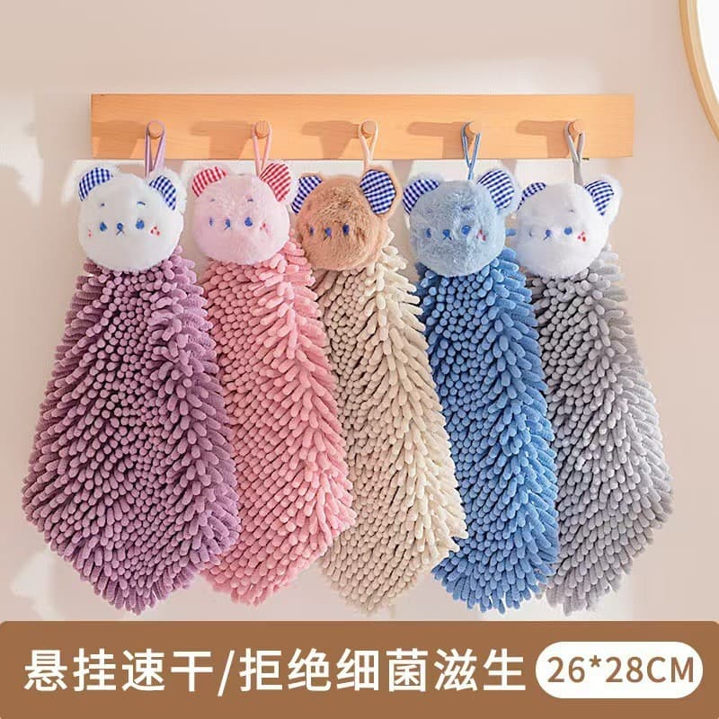 Toalha de mão de Chenille fofa estilo Ins, espessada, Extra grande, macia, absorvente de secagem rápida, cozinha, banhei
