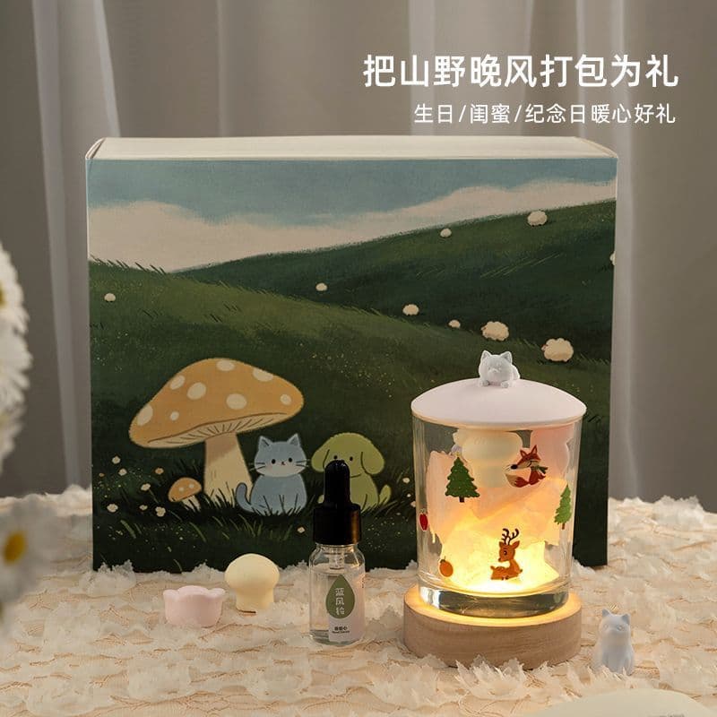 YOOCHINSY Animal parque enviar meninas presentes de aniversário aromaterapia luz noturna ornamentos difusor pedra caixa