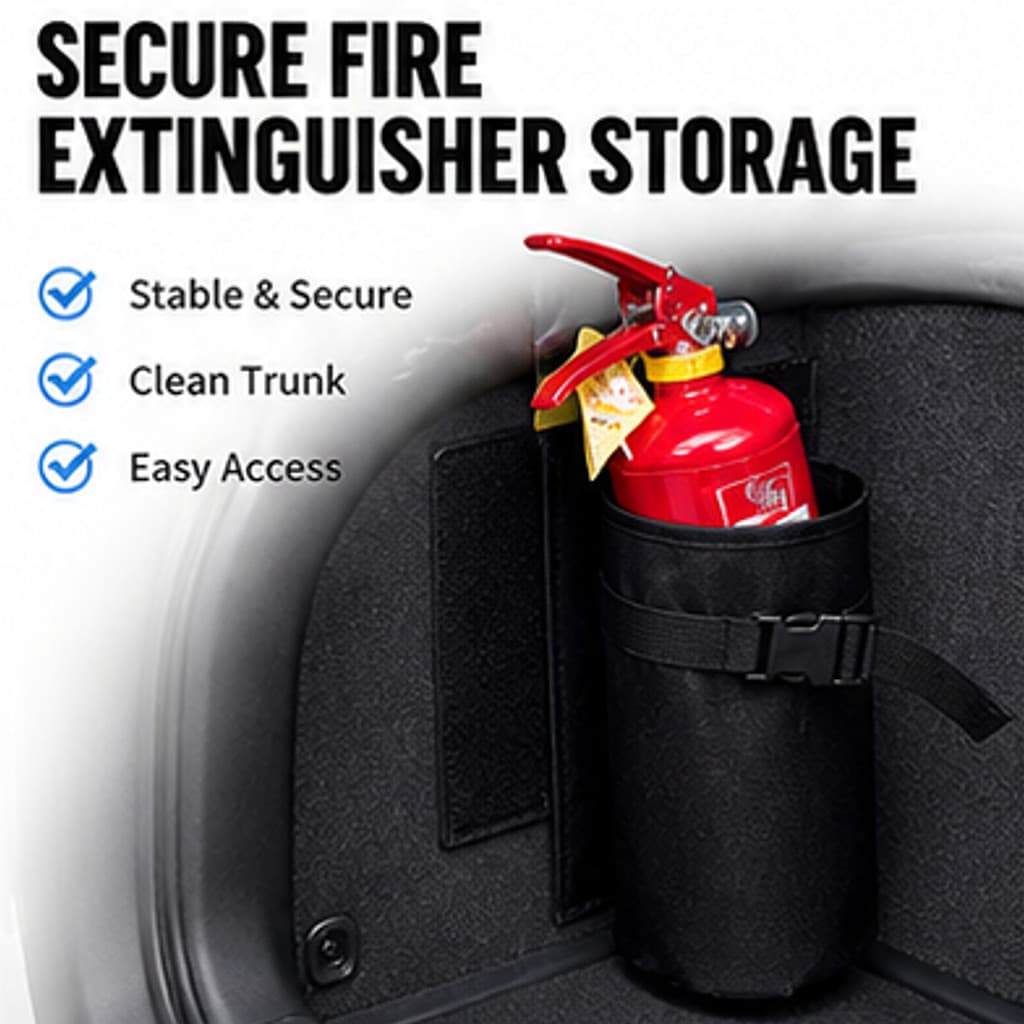Armazenamento De Extintor De Incêndio De Carro Bolsa 600D Oxford Organizador De Porta-Malas Pendurado
