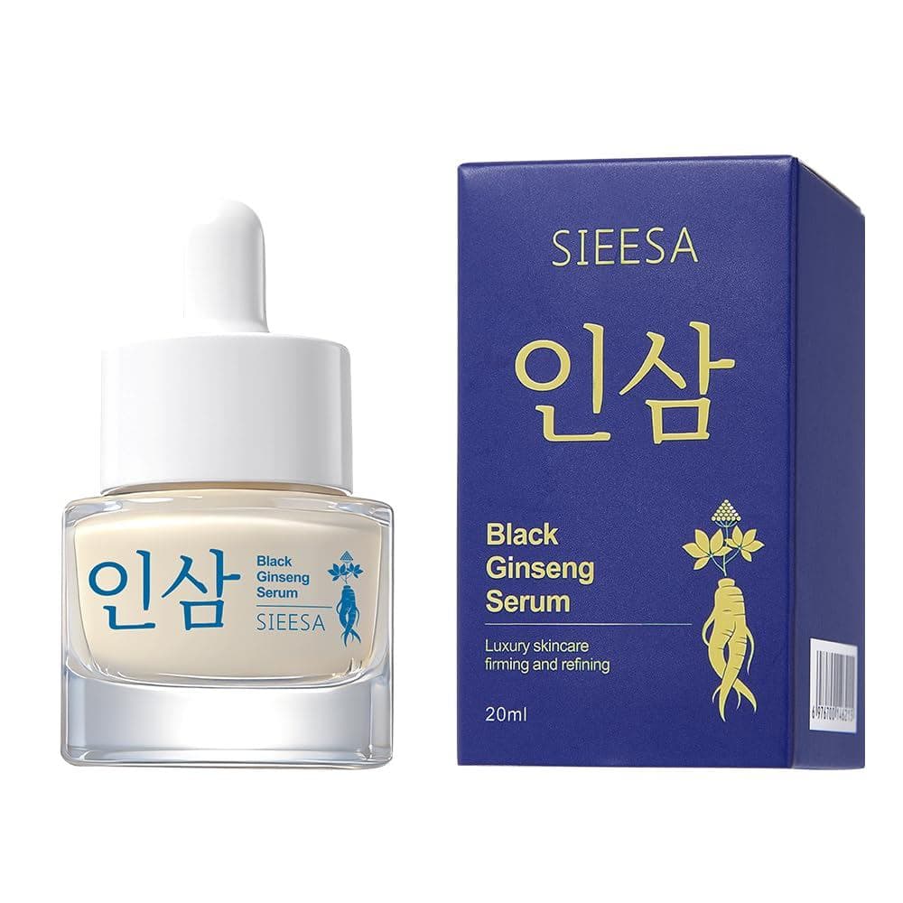 Sérum de Ginseng Preto – Essência Facial Firmadora e Refinadora com Niacinamida, Ácido Salicílico, Hidratante Não Oleoso