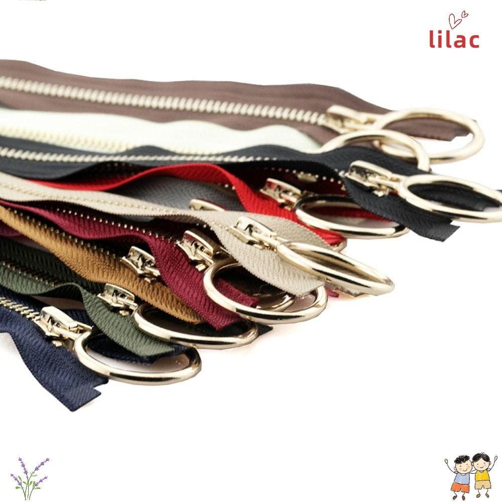 Zíper de metal LILAC2, revestimento de cobre, dentes abertos, formato alongado, durável. #     Comprimento 70/90 cm NNG2