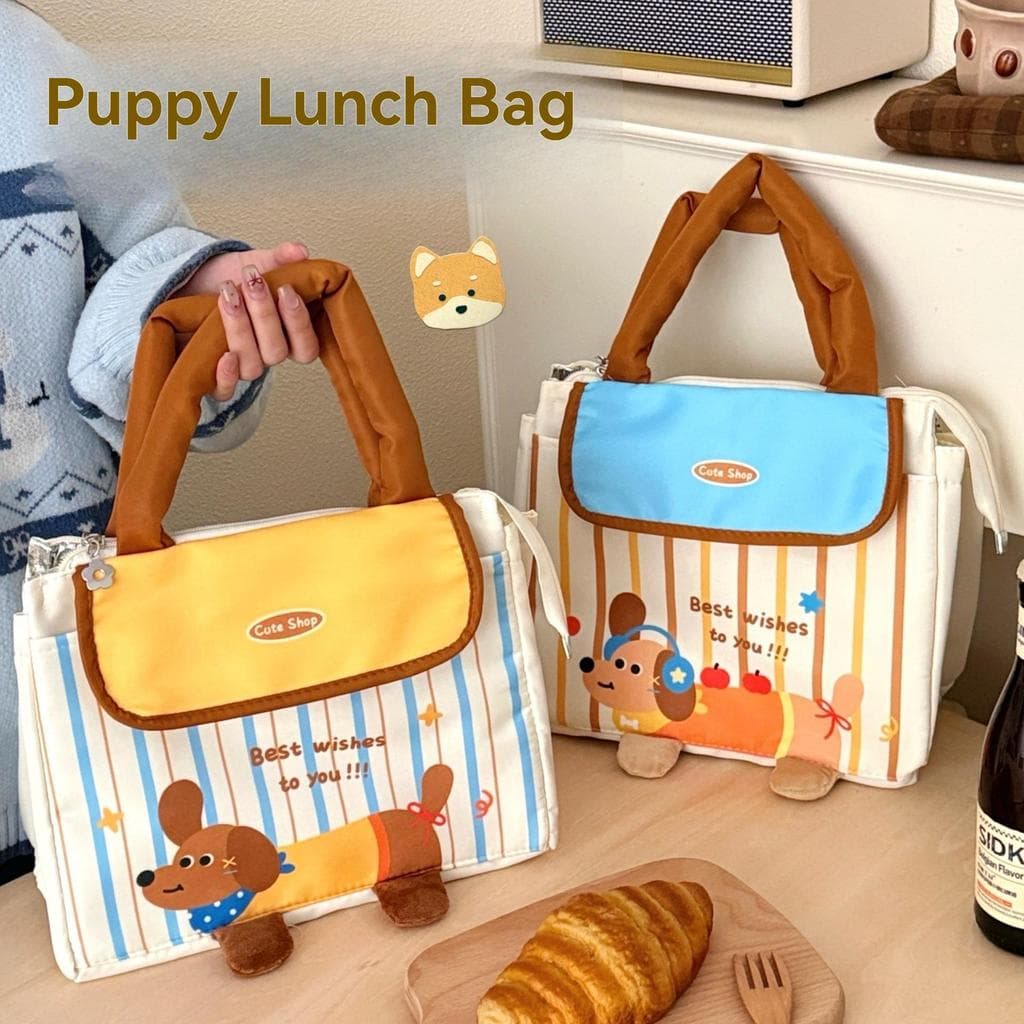 Bonito Salsicha Cão Lancheira Bento Carry Bag Estudante Grande Capacidade Grosso Folha De Alumínio Almoço Saco heqoibr
