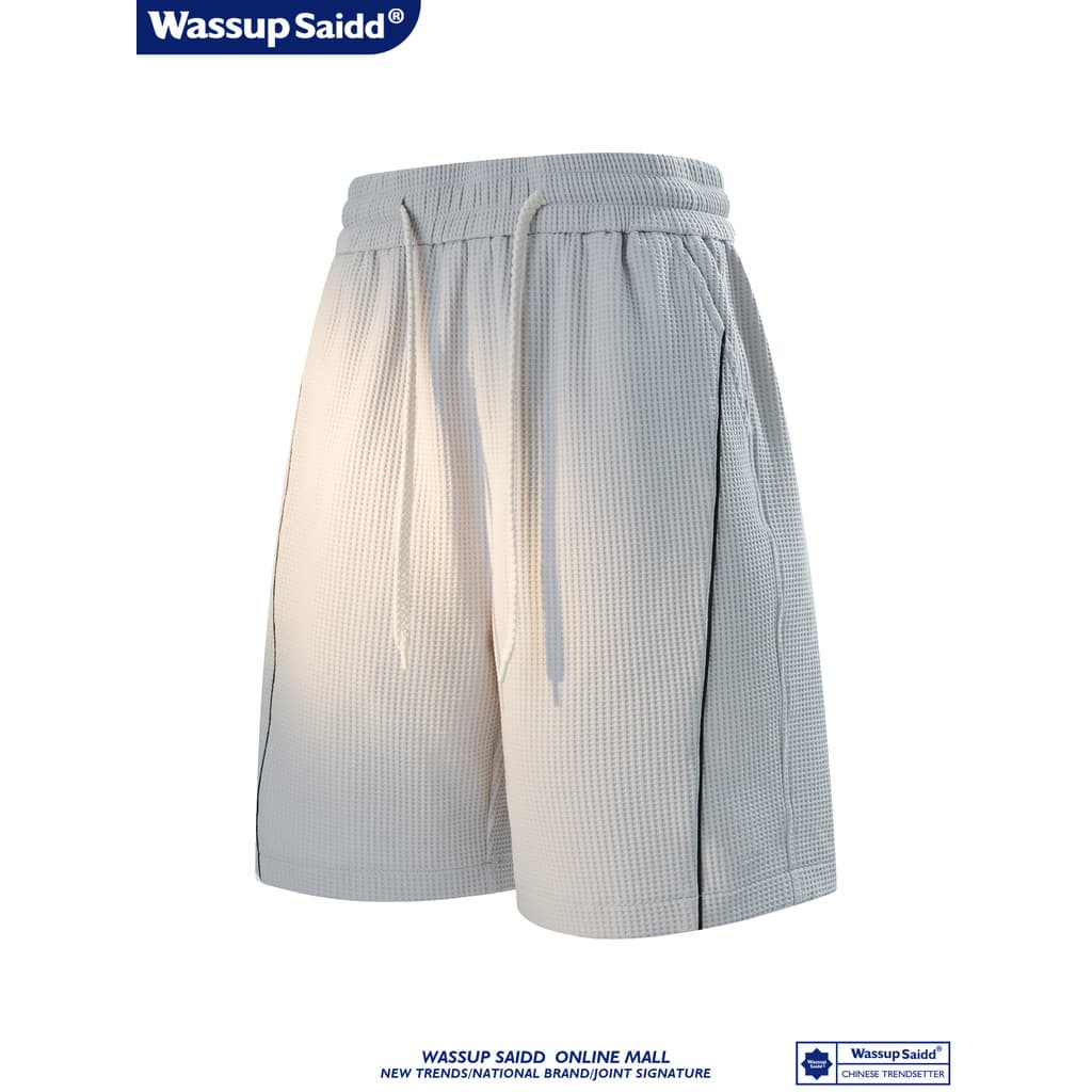 WASSUP SAID Novo estilo masculino verão All-Match shorts esportivos casuais listrados shorts soltos masculinos