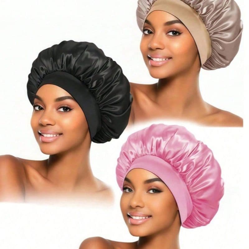 Boné de seda estilo fino para dormir, touca de cabelo anti-aleatório, touca de confinamento, banho, à prova d'água, cozi
