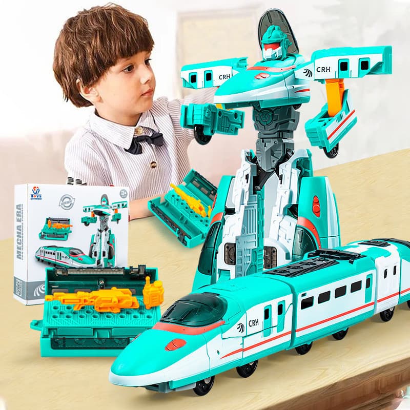 Trem de transformação Manual adequado para trem robô carro de brinquedo infantil