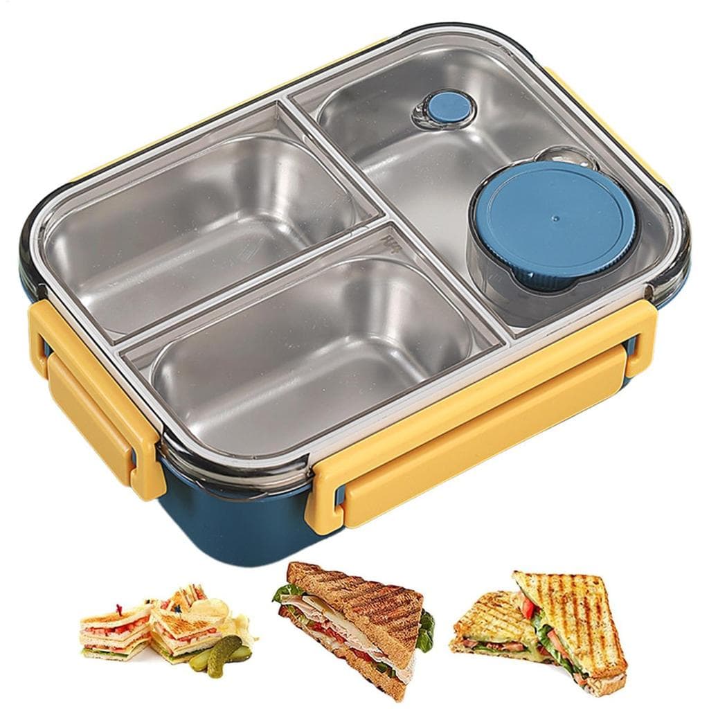 Lancheira De Aço Inoxidável Para Crianças Portátil Grande Capacidade Recipientes De Almoço Caixa De Salada Reutilizáveis