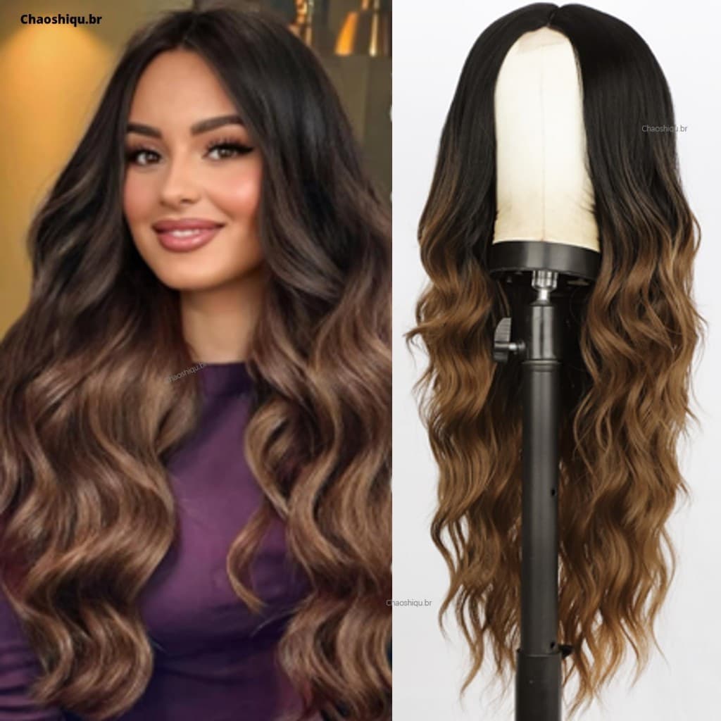 Peruca de renda Br99, cabelo humano cacheado natural, feminino, castanho, loiro orgânico, fibra sintética, cabelo cachea