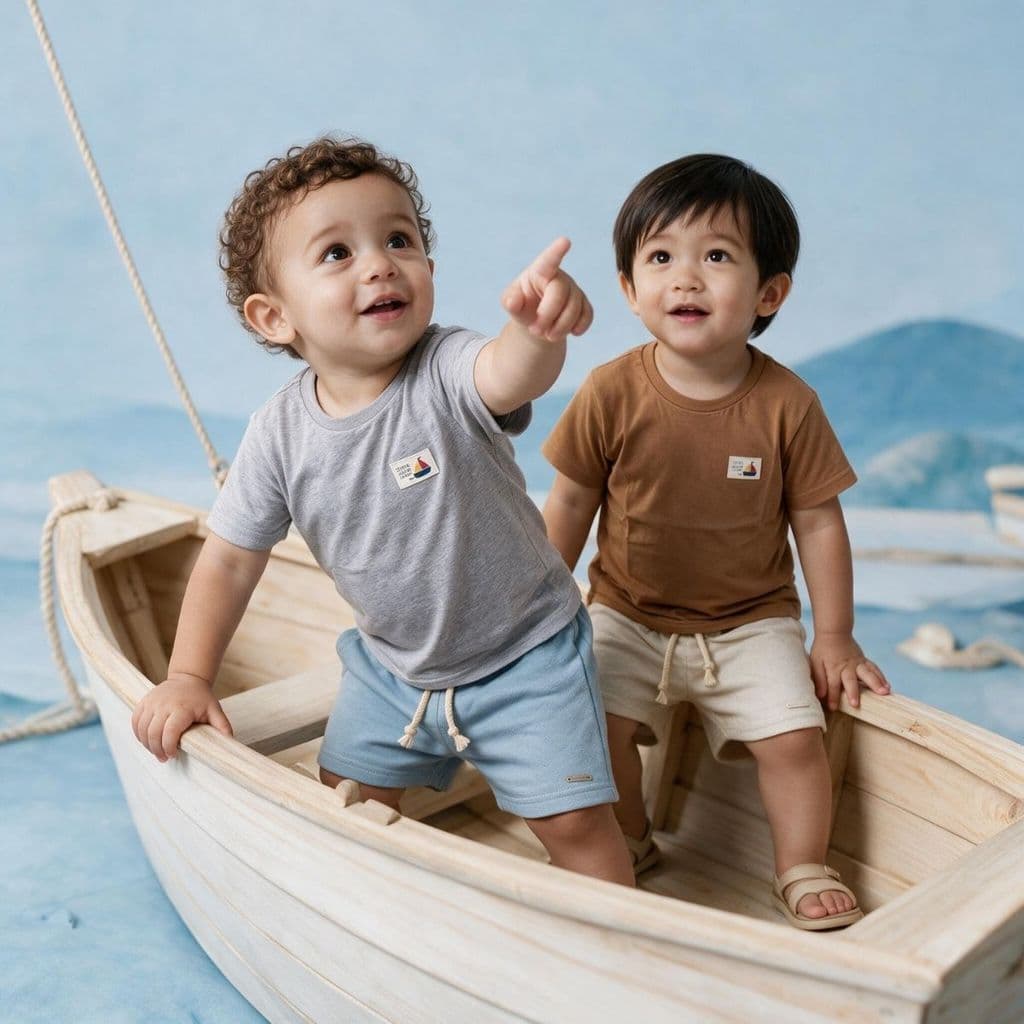 Conjunto Infantil Menino Camiseta Shorts Masculino Verão Confortável Estiloso Cotidiano Brincadeiras