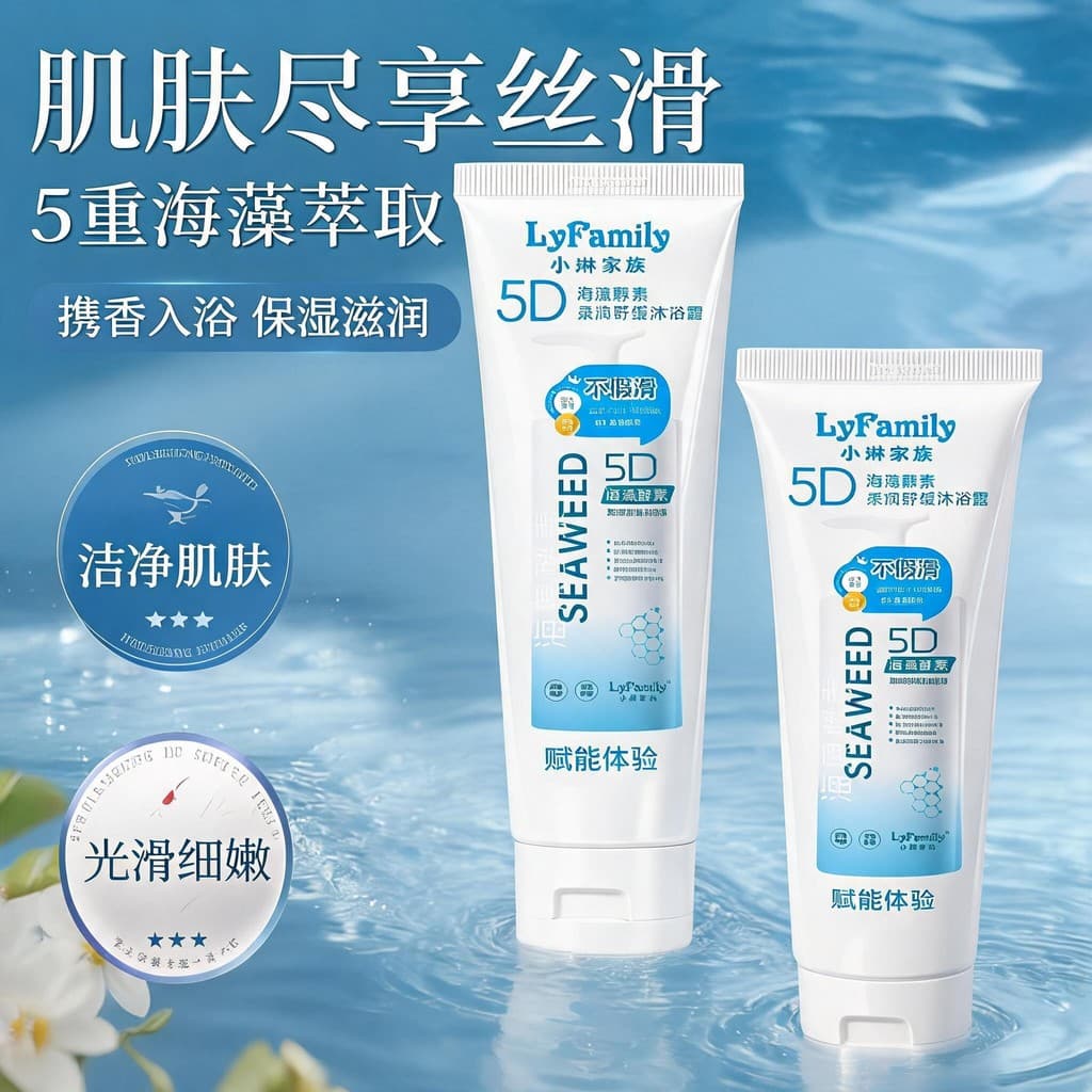 Xiaolin família algas marinhas enzima gel de banho macio calmante hidratante masculino feminino refrescante não falso ge