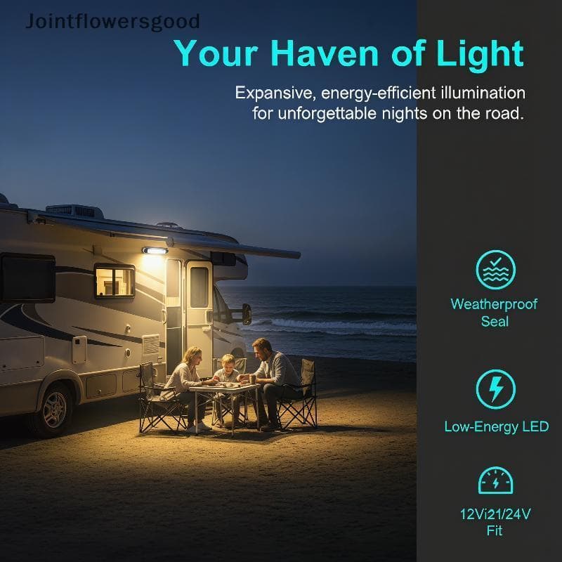 JTFG Barra De Luz Acessórios Caravana LED Toldo Varanda Interior Lâmpadas Parede 12V/24V RV Van Reboque Lâmpada Exterior