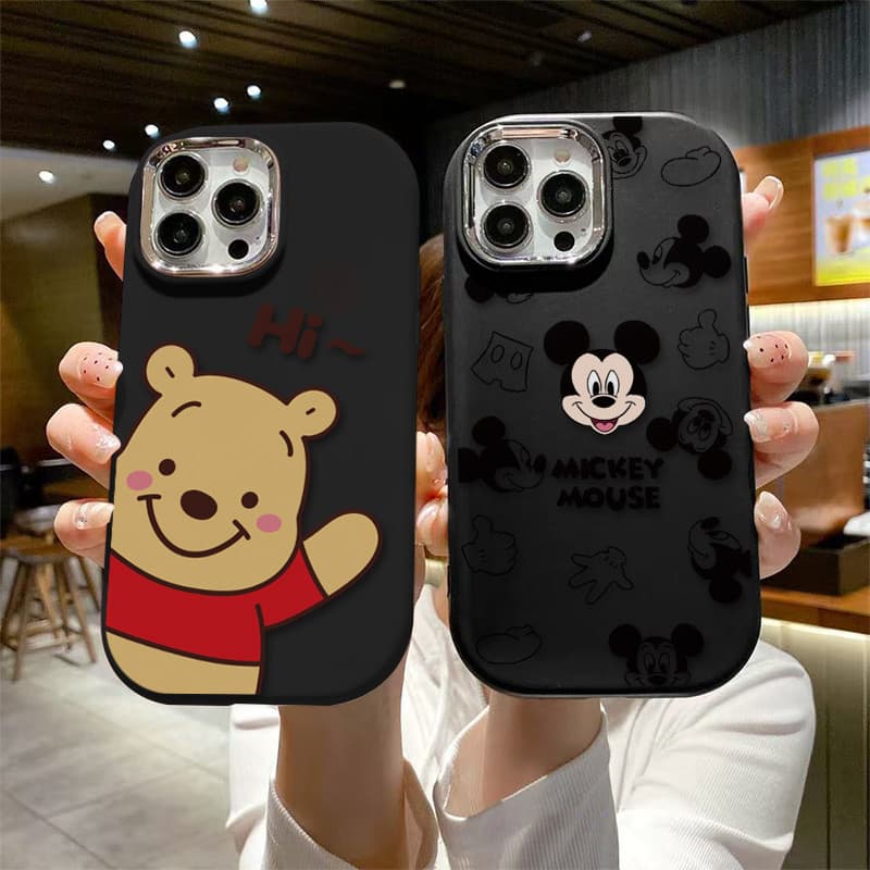 Capinha Capa silicone Anti-impacto Fosco Mickey Winnie para Moto E22 40 NRO G84 G22 G24 G60 G52 G53 G54 G42 E7 case
