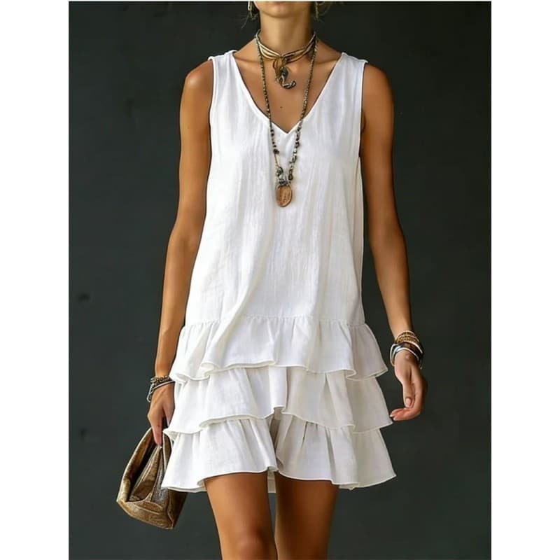 Moda Feminina Vestido casual Senhoras Saia Primavera E Verão Solto Colete