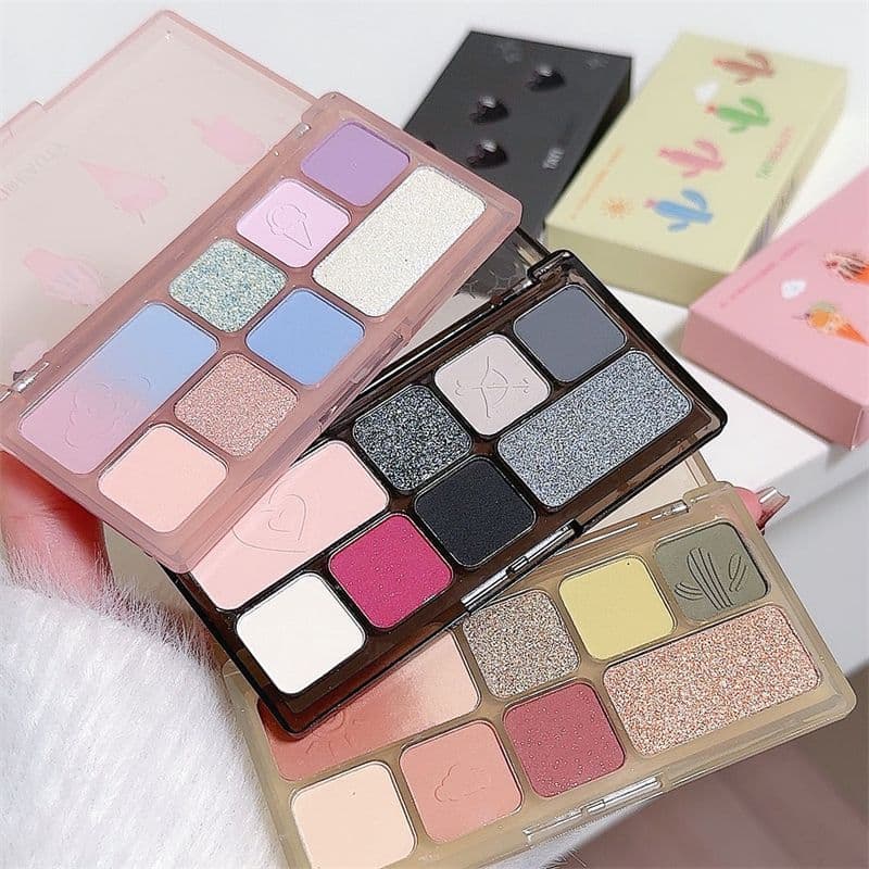 Novo produto verão fresco gradiente verde rosa oito cores sombra perolado fosco fino piscando primavera atmosfera Blush