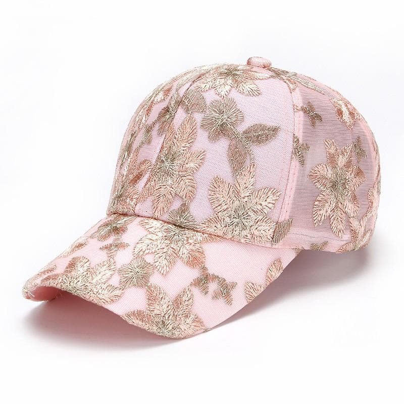 Chapéu feminino verão malha boné respirável boné de beisebol flor versão coreana flor renda pico boné moda Casual pára-s