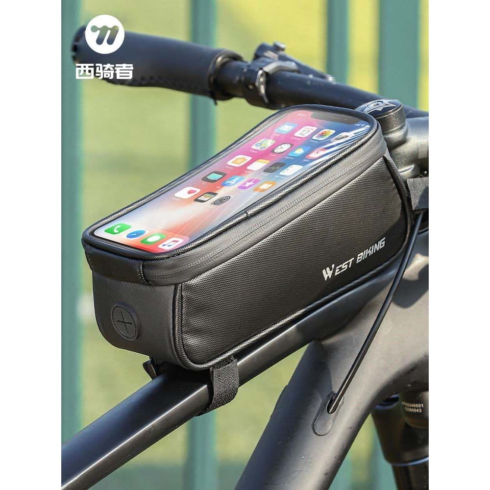 Bolsa de feixe frontal de bicicleta de cavalaria ocidental, bolsa de tubo superior para Mountain Bike, bolsa de armazena
