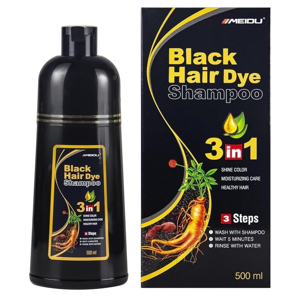 Shampoo Tintura Para Cabelos Pretos 3 Em 1 Mulheres E Homens , Cobertura 100 % Cinza