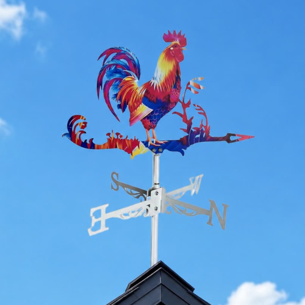 Palhetas De Vento Com Silhueta De Galo Rústico Prego-Cata-De Metal Durável Para Decoração De Jardim , Gramado E Quintal