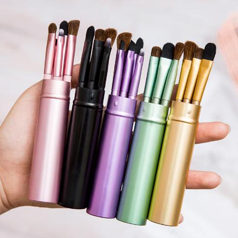 Portátil Mini 5 peças olho Ponyhair pequeno pincel de maquiagem iniciante conjunto nariz sombra mancha escova ferramenta