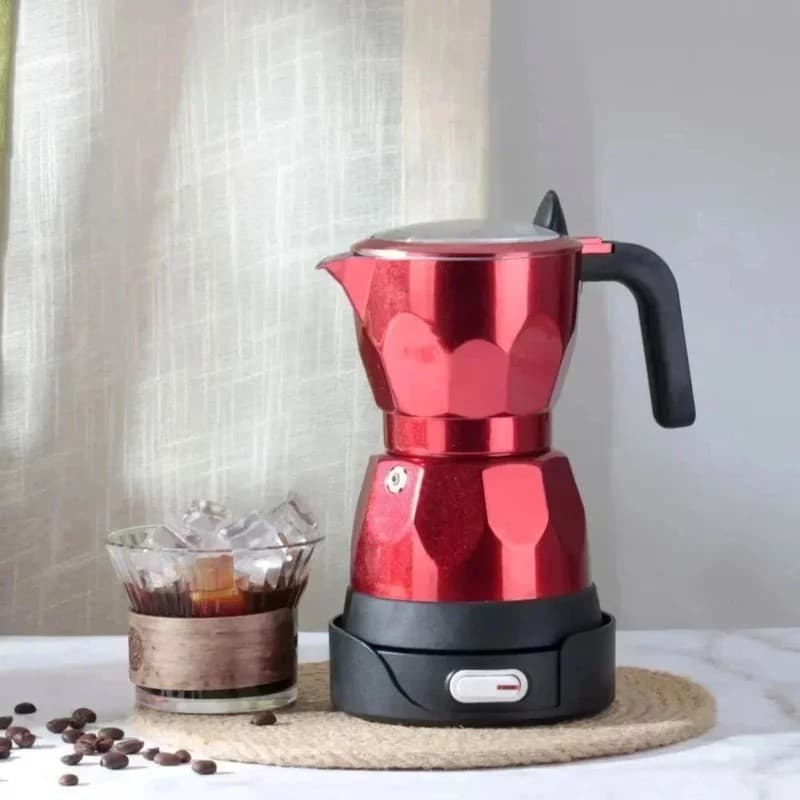 110V 220V 150ml Casa Transparente Elétrica Moka Pote De Alumínio Cafeteira Simples Portátil