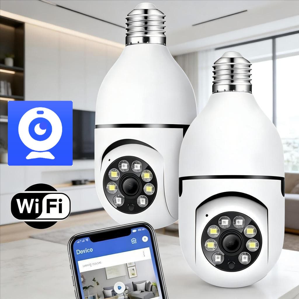 Câmera De Segurança IP Wi-Fi Sem Fio V720 , Montagem Em Lâmpada , Controlada Por Aplicativo , PTZ , Full HD , Visão
