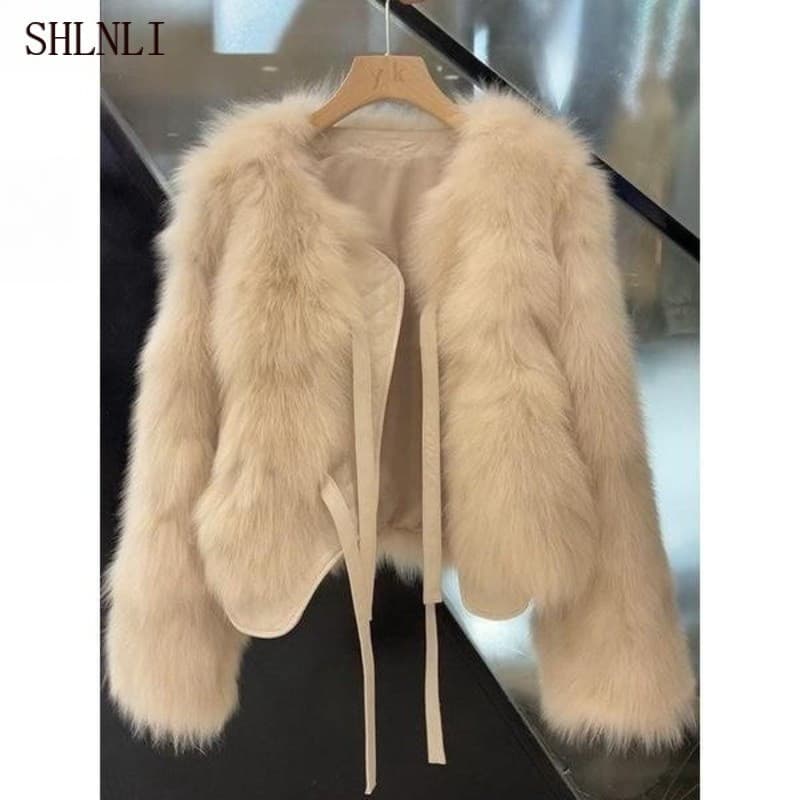 Jaqueta de Pele Sintética para Mulheres, Outono Inverno, Macia e Confortável, Moda Diária, 7JBY